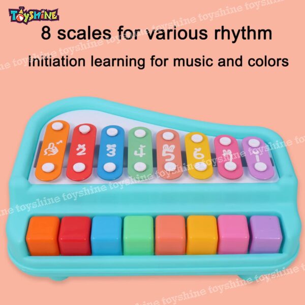 2 in 1 Multicolored Key Keyboard Xylophone Piano - Image 3